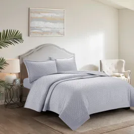 Nova Home Sonic Pre Washed Summer Bed Spread Set - Grey (Available In Sizes) product thumbnail 2