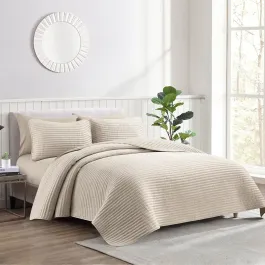 Nova Home Aurelia Pre Washed Summer Bed Spread Set - Beige (Available In Sizes) product thumbnail 2