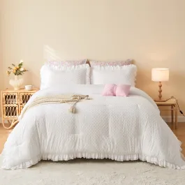 Nova Home Mary Clipped Jacquard Comforter Set - White (Available In Sizes) product thumbnail 2