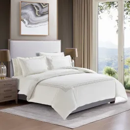 Nova Home Clouds Cotton Comforter Set - King/Super King - 6 Pcs - White/Champagne product thumbnail 2