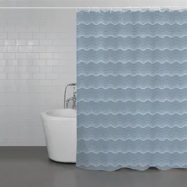 Weva Delicate Waves Water Proof Shower Curtain - Blue Fog (Available In Sizes) product thumbnail 2