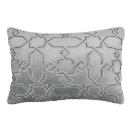 Nova Home Circuit Handmade Embroidered Velvet Cushion Cover with Bead – Silver – 35x50 cm product thumbnail 2