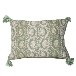 Nova Home Baroque Embroidered Jacquard Cushion Cover – 35x60 cm – Olive Green product thumbnail 2