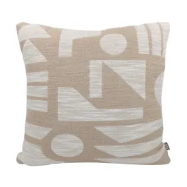 Nova Home Forma Embroidered Jacquard Cushion Cover – 45x45 cm – Taupe product thumbnail 2