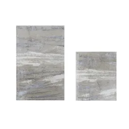 Nova Home Marian Cotton Bath Rug Set - 2Pcs - Beige/Silver product thumbnail 2