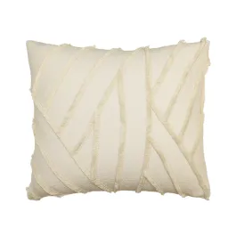 Nova Home Striata Handmade Embroidered 100% Cotton Cushion Cover - 50x50 Cm - Offwhite product thumbnail 2