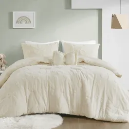 Nova Home Celeste Winter Jacquard Sherpa Comforter Set for Kids - Ivory (Available In Sizes) product thumbnail 2
