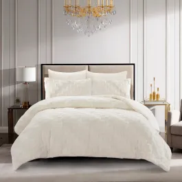Nova Home Alibina Winter 3D Jacquard Rabbit Fur Comforter Set - White (Available In Sizes) product thumbnail 2