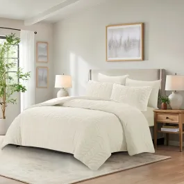 Nova Home Cocora Winter Embroidered UltraSoft CocoFlannel Comforter Set - King/Super King - Ivory product thumbnail 2