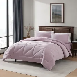 Nova Home Snug Winter Velvet Comforter Set with High Pile Backing - Lilac (Available In Sizes) product thumbnail 2