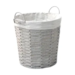 Weva Brisa Paper Woven Storage and Laundry Basket – Grey product thumbnail 2