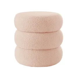Weva Ploom Teddy Round Storage Stool – Pink product thumbnail 2