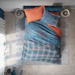 Nova Home Duvet Cover Set Rainforce Pleeds - 100% Cotton - Single & Twin - 3 Pcs - Multicolor product thumbnail 2