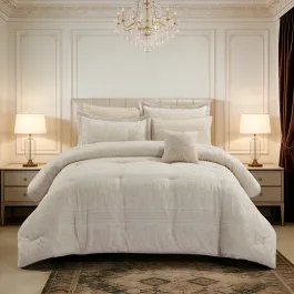 Nova Home Purelle Satin Jaquard Comforter Set - King/Super King - 7pc - Ivory product thumbnail 2