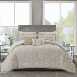 Nova Home Dauria Muslin Cotton Jacquard Comforter Set - King/Super King - 8pcs - Beige product thumbnail 2