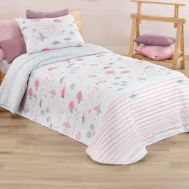 Manterol Bouti Spot Kids Reversible Summer Bedspread Set - Single & Twin - 2 Pcs - Pink (609 04) product thumbnail 2