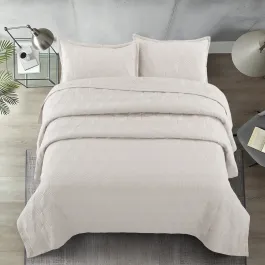 Nova Home Bed Spread Set Vectra - Microfiber - Ivory (Available In Sizes) product thumbnail 2