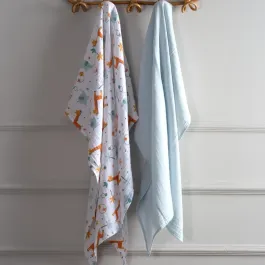 Funna Baby Blanket Set Giraffa - 2 Pcs - Blue product thumbnail 2