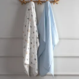 Funna Baby Blanket Set Zoo - 2 Pcs - Blue product thumbnail 2