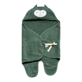 Funna Baby Swaddle Towel Bath Time Owl - Green product thumbnail 2