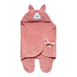 Funna Baby Swaddle Towel Bath Time Cat - Pink product thumbnail 2