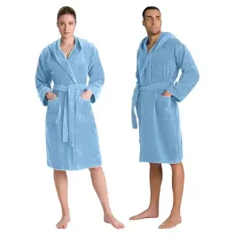 Cannon Plain Unisex Bathrobe (1 Piece) - 100% Cotton - Blue (Available in sizes) product thumbnail 2