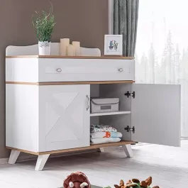 Pierre Cardin Bonnie Baby Room Dresser With Shelf - White product thumbnail 2