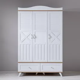 Pierre Cardin Bonnie 3-Door Baby Room Wardrobe - White product thumbnail 2