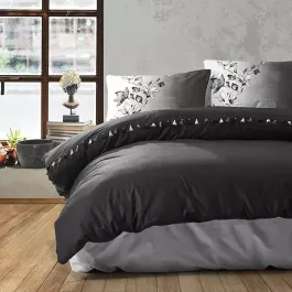 Nova Home Daren Duvet Cover Set With Tassels - 100% Cotton - King & Super King - 4 Pcs - Black product thumbnail 2