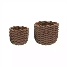 Weva Fiori Cotton Storage Basket Set - 100% Cotton - 2 Pcs - Taupe product thumbnail 2