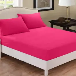 Fieldcrest Plain Fitted Sheet Set - 100% Cotton - 220 Thread Count - Queen - 3 Pcs - Fushia product thumbnail 2