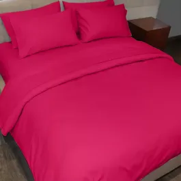 Fieldcrest Plain Duvet Cover - 100% Cotton - 220 Thread Count - Queen - Fushia product thumbnail 2