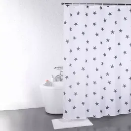 Weva "Great Star" Waterproof Shower Curtain - 180x200 cm - Grey product thumbnail 2