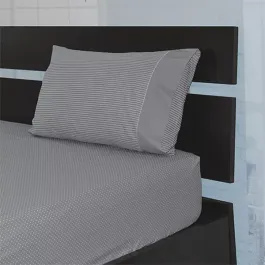 Cannon Dots & Stripes Fitted Sheet Set - Poly Cotton - King & Super King - 3 Pcs - Grey product thumbnail 2