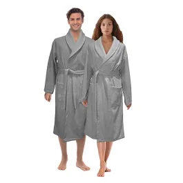 Nova Home Luna Unisex Bathrobe (1 Piece) - 100% Cotton - Grey (Available in sizes) product thumbnail 2
