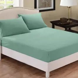 Fieldcrest Plain Fitted Sheet Set - 100% Cotton - 220 Thread Count - Queen - 3 Pcs - Jade product thumbnail 2