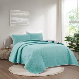 Nova Home "Cross" Bed Spread Set - Silver & Jade product thumbnail 2