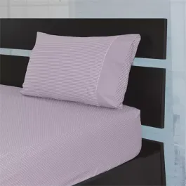 Cannon Dots & Stripes Fitted Sheet Set - Poly Cotton - Lilac (Available in Sizes) product thumbnail 2
