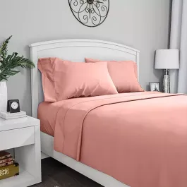 Fieldcrest Plain Flat Sheet - 100% Cotton - 220 Thread Count - Single & Twin - OldRose product thumbnail 2