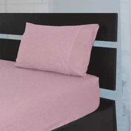Cannon Dots & Stripes Fitted Sheet Set - Poly Cotton - Single & Twin - 2 Pcs - OldRose product thumbnail 2