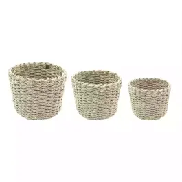 Weva Rattique Faux Rattan Storage Basket Set - 3 Pcs - Ivory product thumbnail 2