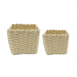 Weva Spectrum Faux Rattan Storage Basket Set - 2 Pcs - Ivory product thumbnail 2