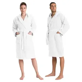 Cannon Plain Unisex Bathrobe (1 Piece) - 100% Cotton - White (Available in sizes) product thumbnail 2