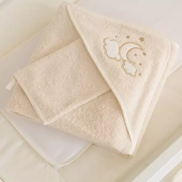 Funna Baby-Luna Elegant Baby Towel Set - 100% Cotton - 90x90 cm - Gold product thumbnail 3