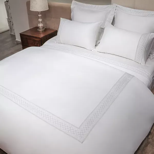 Nova Home Cotton Prime Embroidery Duvet Cover Set - 100% Cotton, 400 Thread - King & Super King - 7 Pcs - White product thumbnail 3