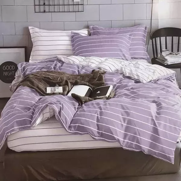 Nova Home Stripes Reversible Comforter Set - Purple (Available in Sizes) product thumbnail 3