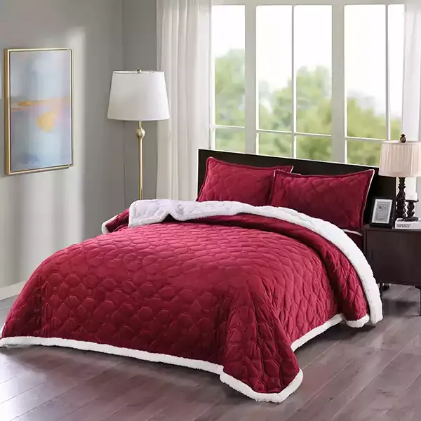 Nova Home Brielle Winter Bed Spread Set - Burgandy (Available in Sizes) product thumbnail 3