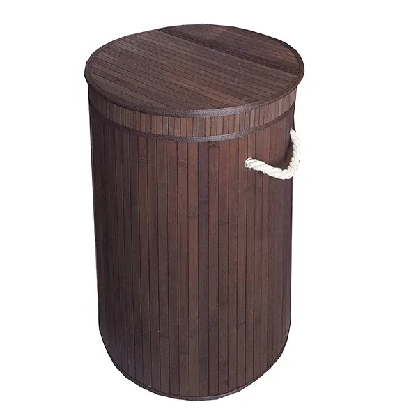 Nova Home Lorin Foldable Round Laundry Basket - Brown product thumbnail 3
