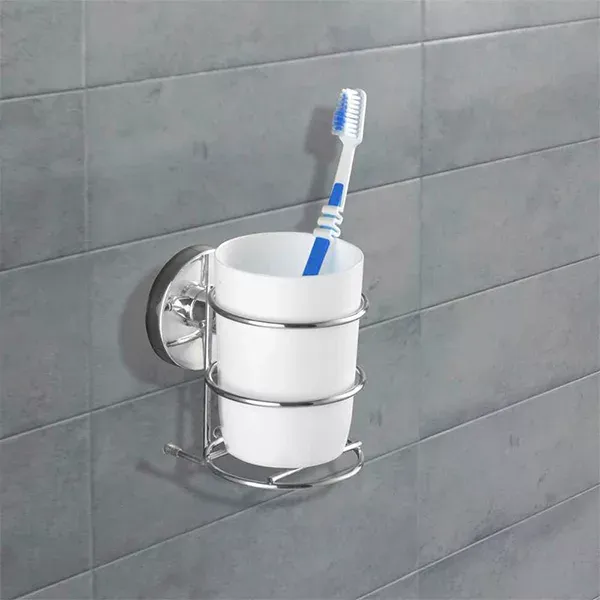 Wenko Milazzo Vacum-Loc Tumbler - Chrome - White product thumbnail 3