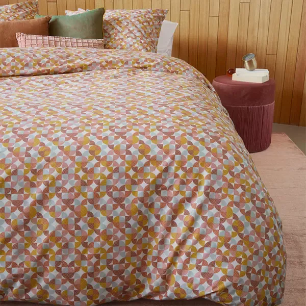 Bedding House Retro Grid Duvet Cover Set - 100% Cotton - Red (Available in sizes) product thumbnail 3